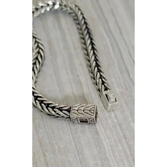 John Hardy Sterling Silver Woven Chain Bracelet 6.5mm 8.25" - Picture 7 of 9